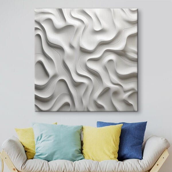 Surface blanche avec des lignes ondulées Surface blanche avec des lignes ondulées