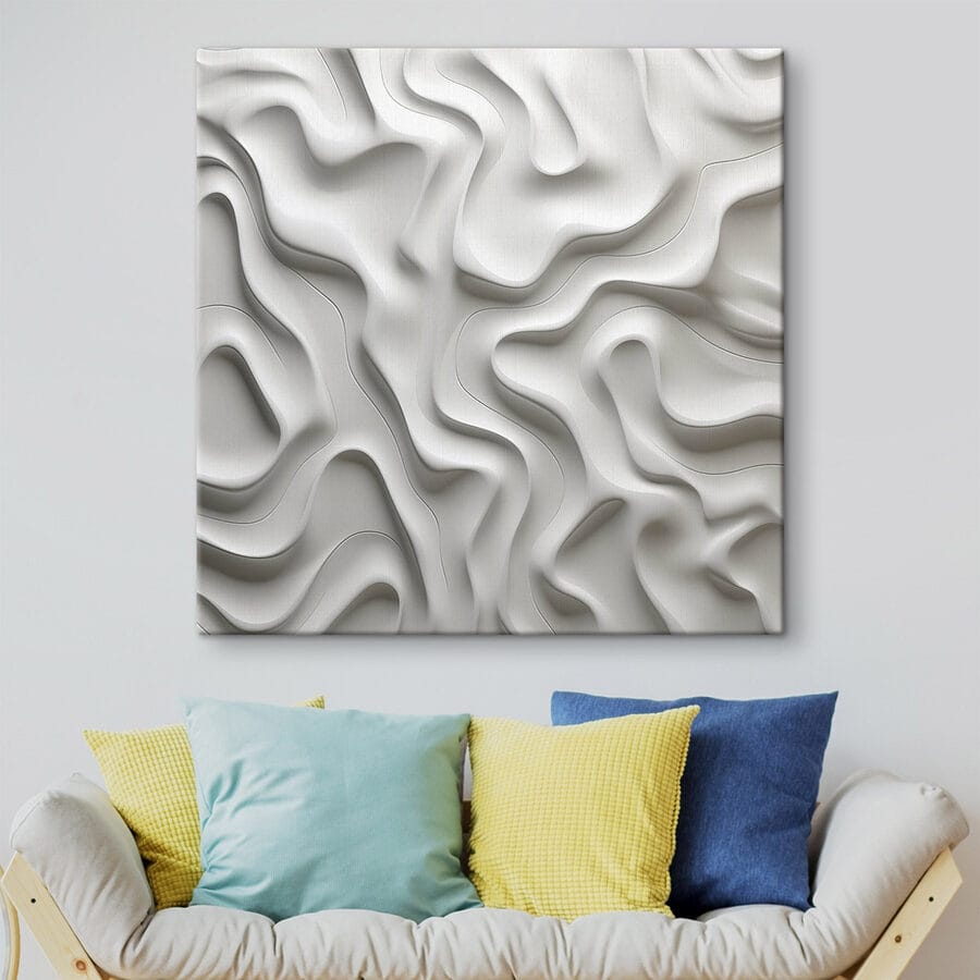 Surface blanche avec des lignes ondulées Surface blanche avec des lignes ondulées