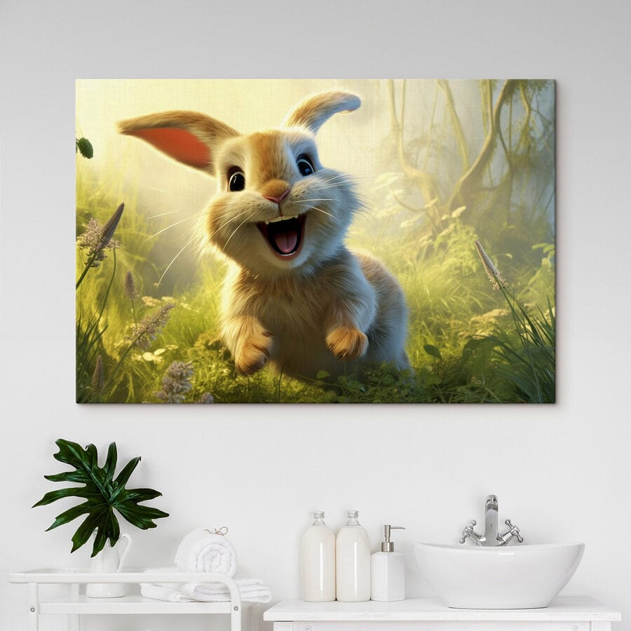 Lapin dans l'herbe