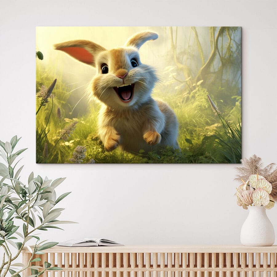 Lapin dans l'herbe