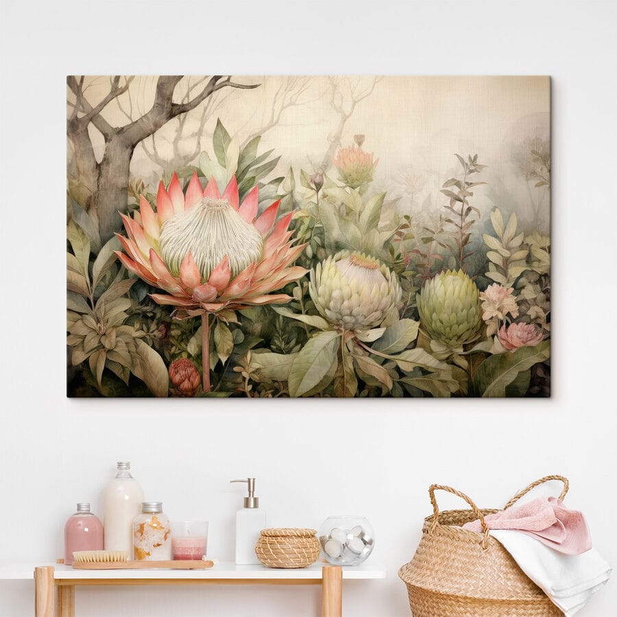 Peinture de fleurs et de feuilles