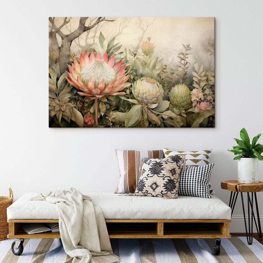 Peinture de fleurs et de feuilles