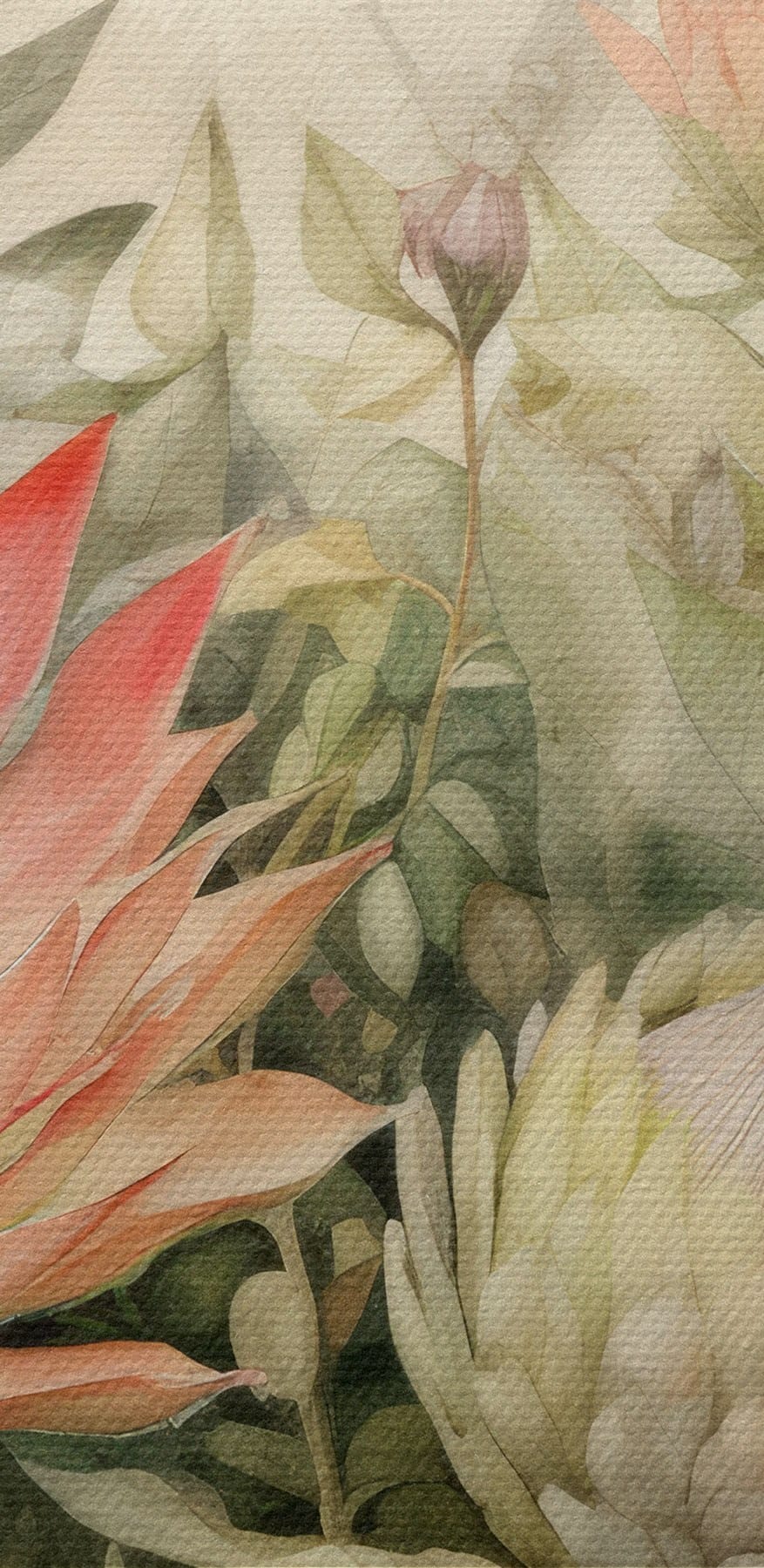 Peinture de fleurs et de feuilles