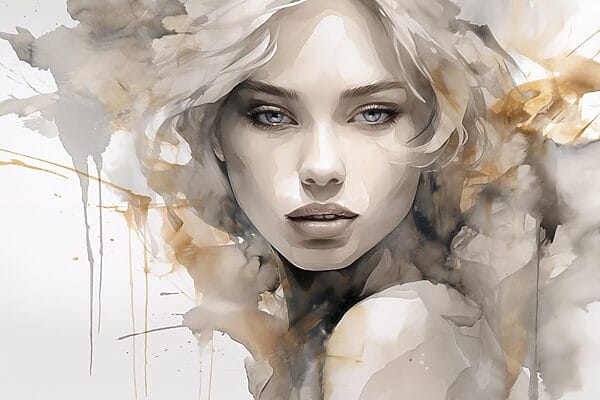 Visage de femme avec une éclaboussure de peinture Visage de femme avec une éclaboussure de peinture