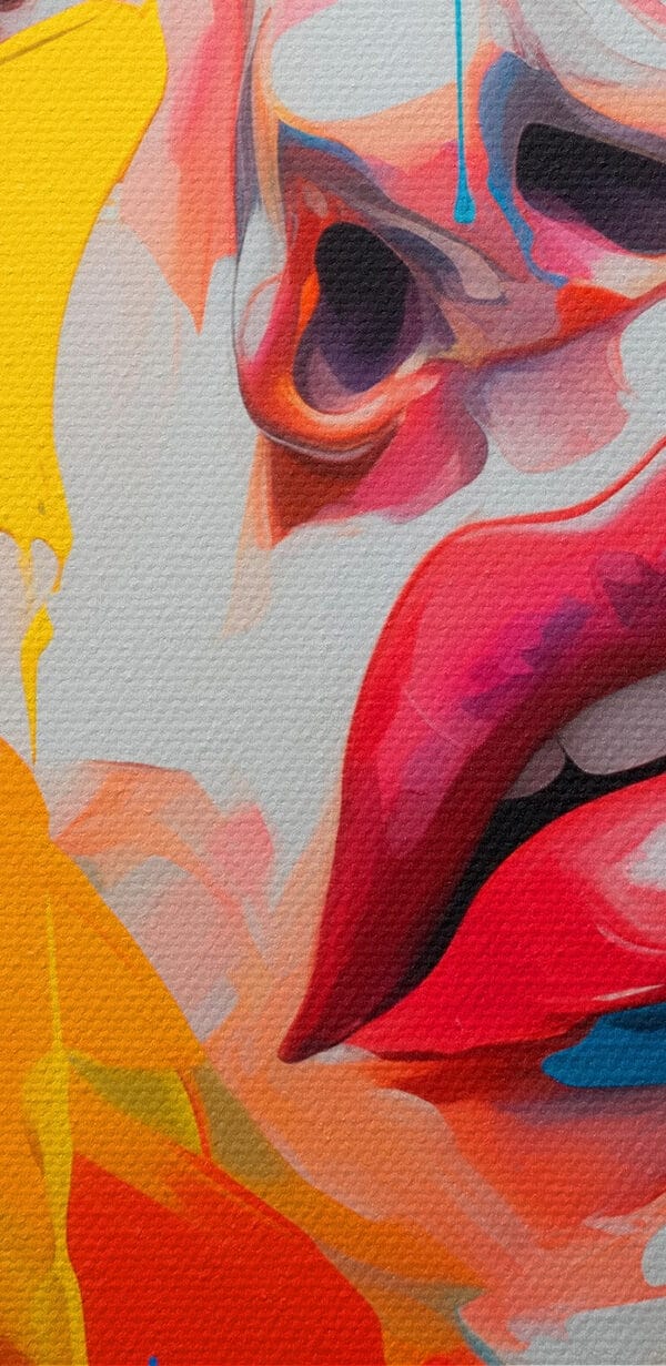 Peinture d'une femme avec de la peinture colorée sur son visage Peinture d'une femme avec de la peinture colorée sur son visage