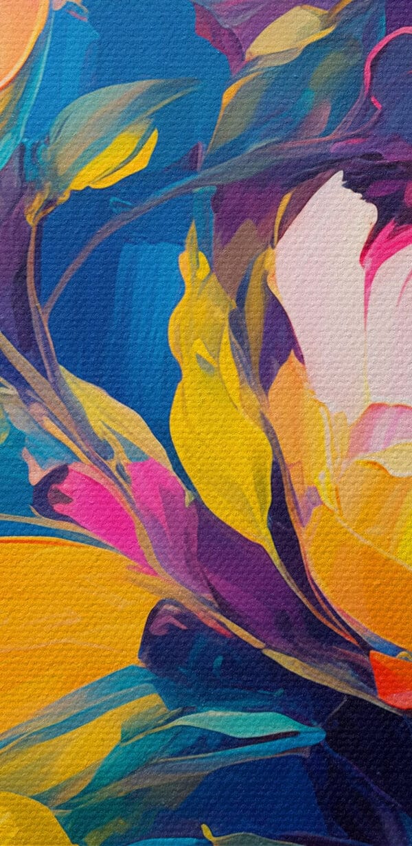Peinture de fleurs sur fond bleu Peinture de fleurs sur fond bleu