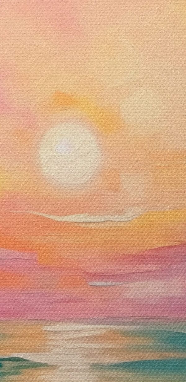 Peinture d'un coucher de soleil sur l'océan Peinture d'un coucher de soleil sur l'océan