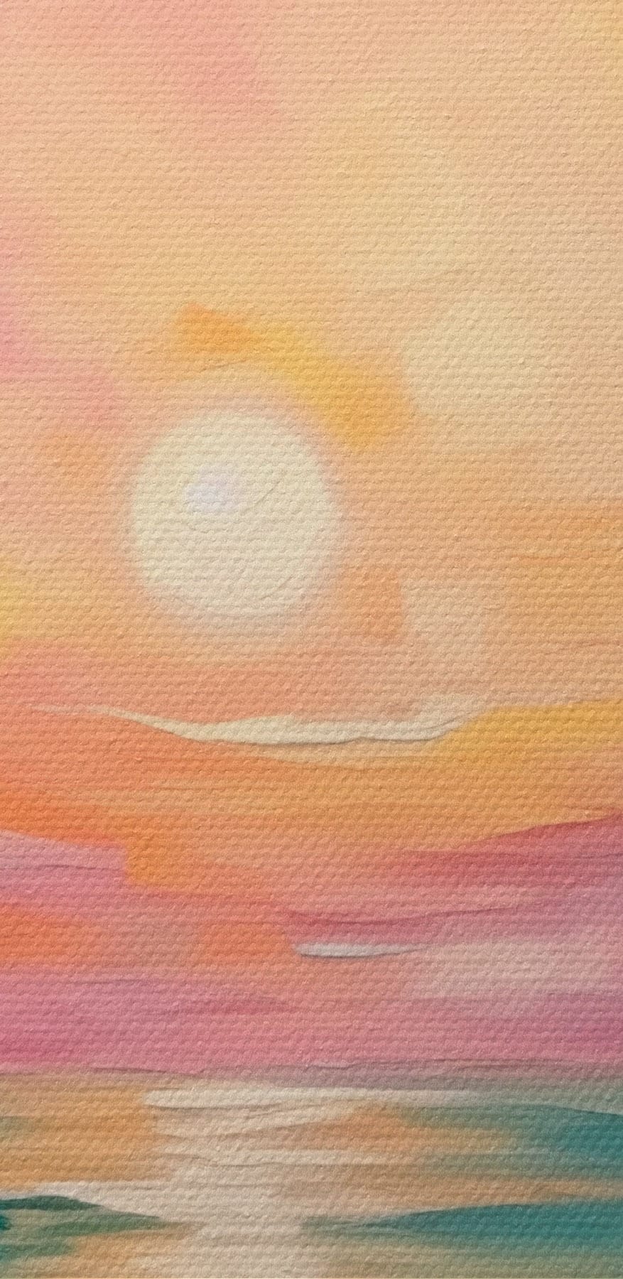 Peinture d'un coucher de soleil sur l'océan