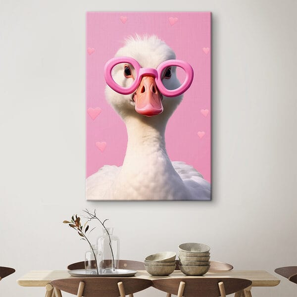 Canard portant des lunettes roses Canard portant des lunettes roses