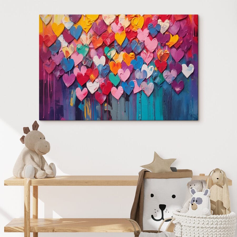 Peinture de nombreux cœurs