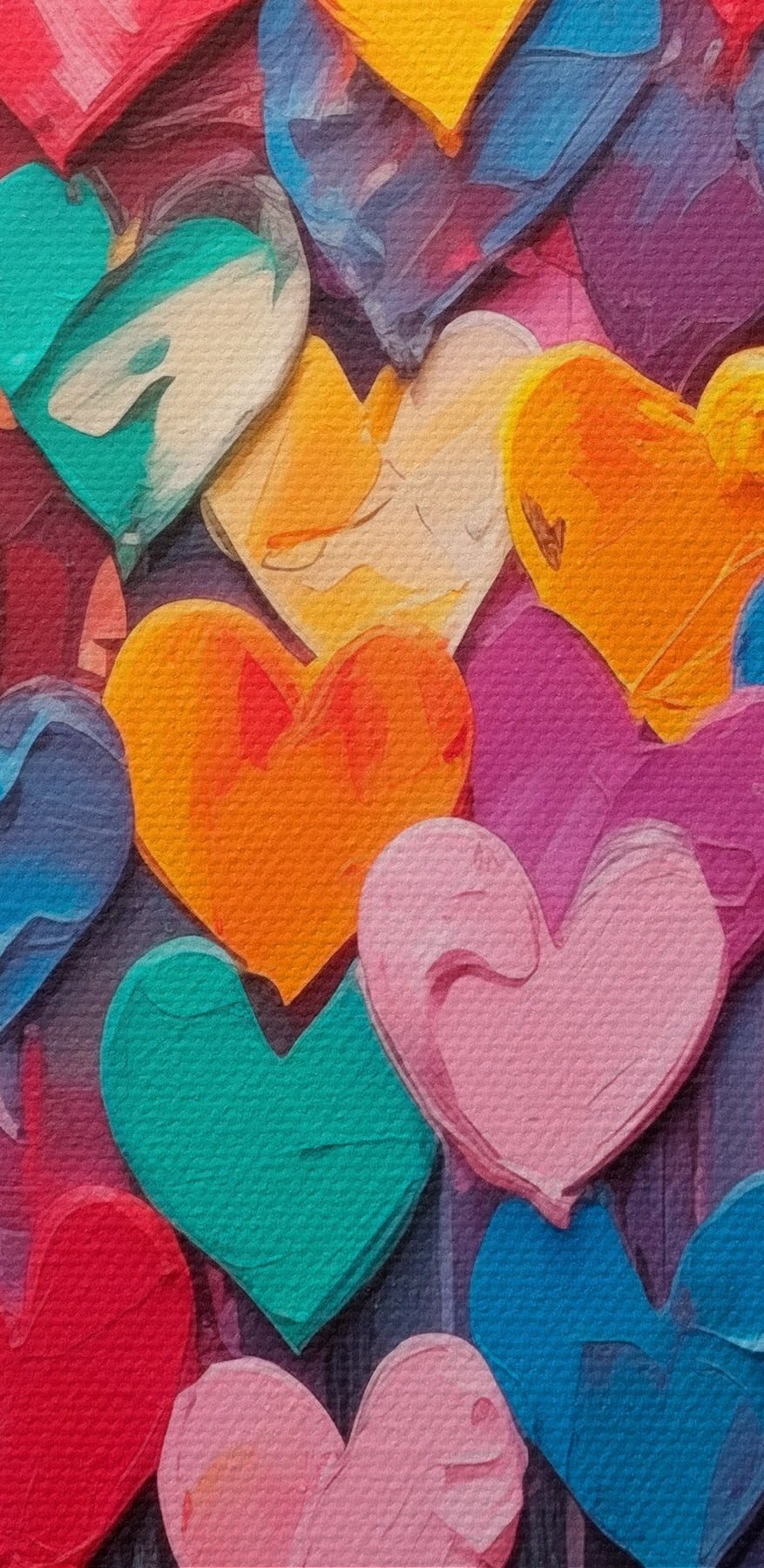 Peinture de nombreux cœurs