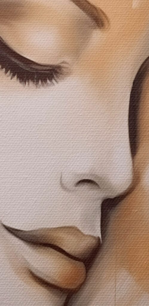 Painting of a woman's face Painting of a woman's face