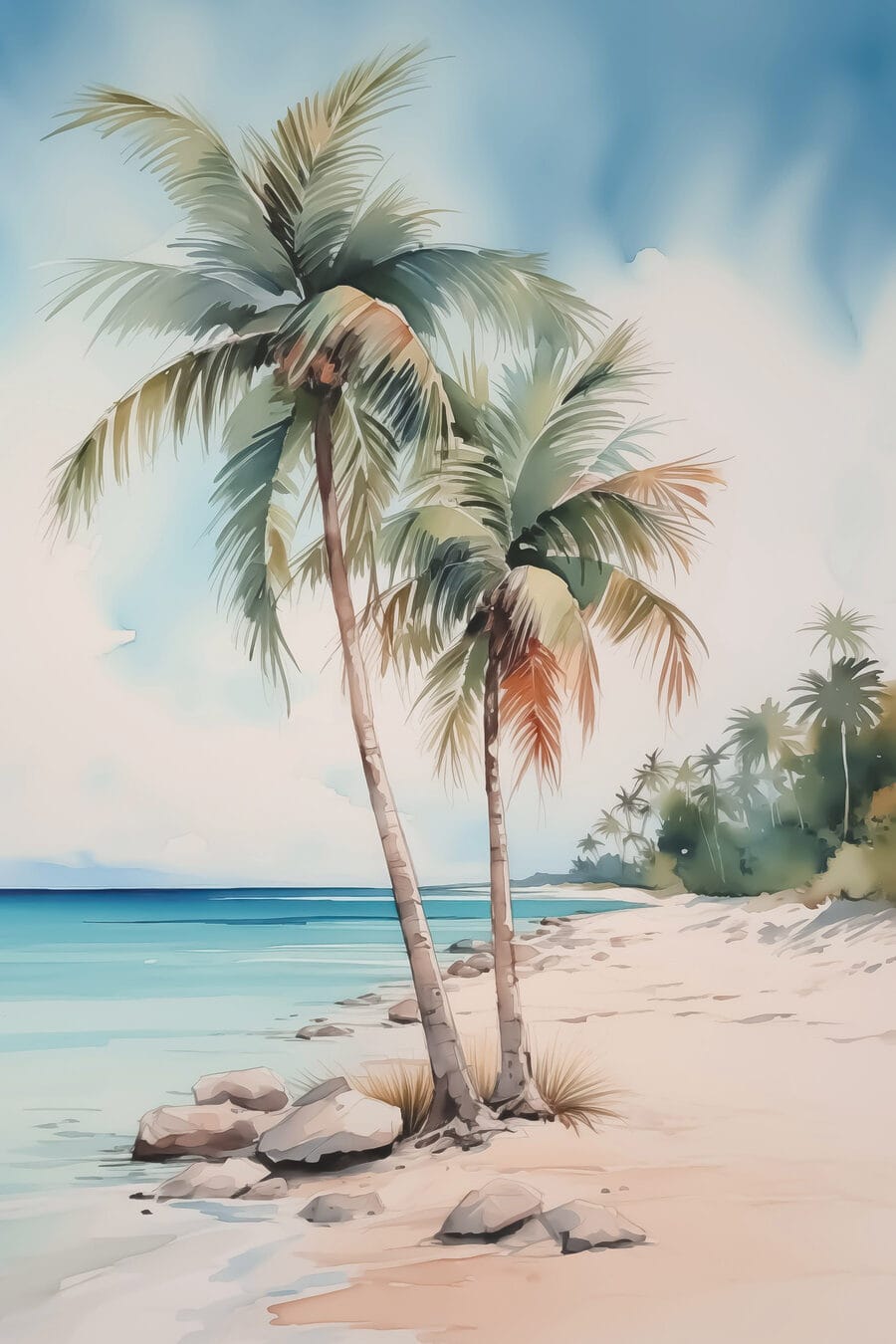Palmiers sur une plage