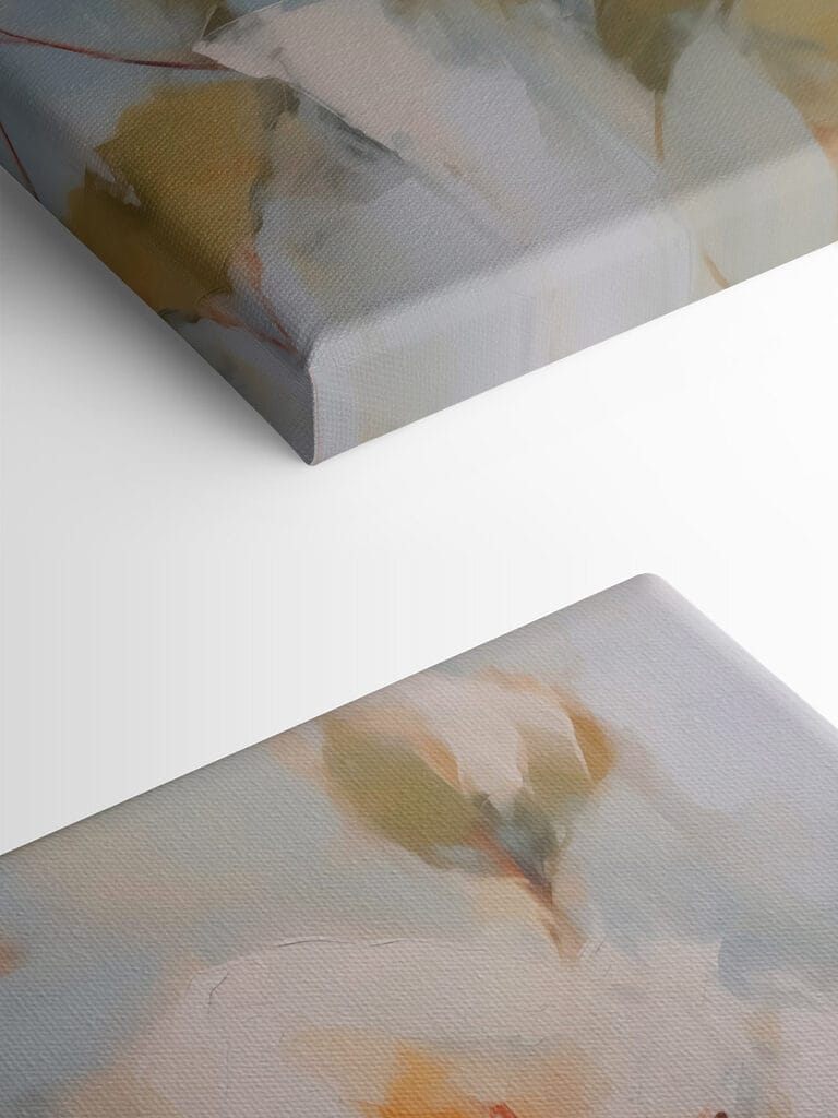 Painting of flowers on a blue background