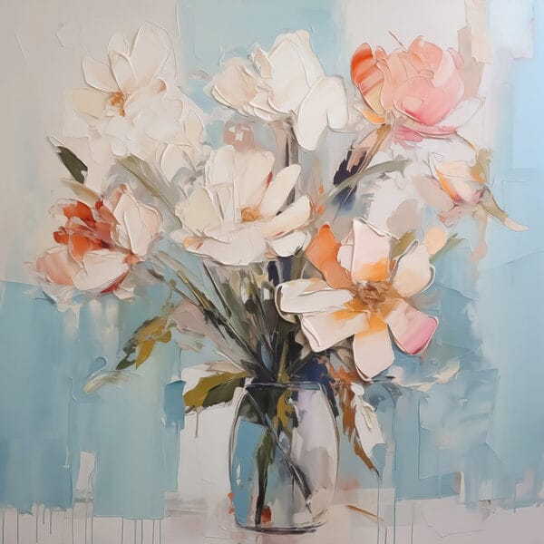 Peinture de fleurs dans un vase Peinture de fleurs dans un vase