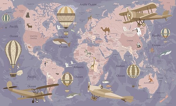 u36066v4p 600x362 - Une carte du monde avec des avions et des montgolfières - tegory