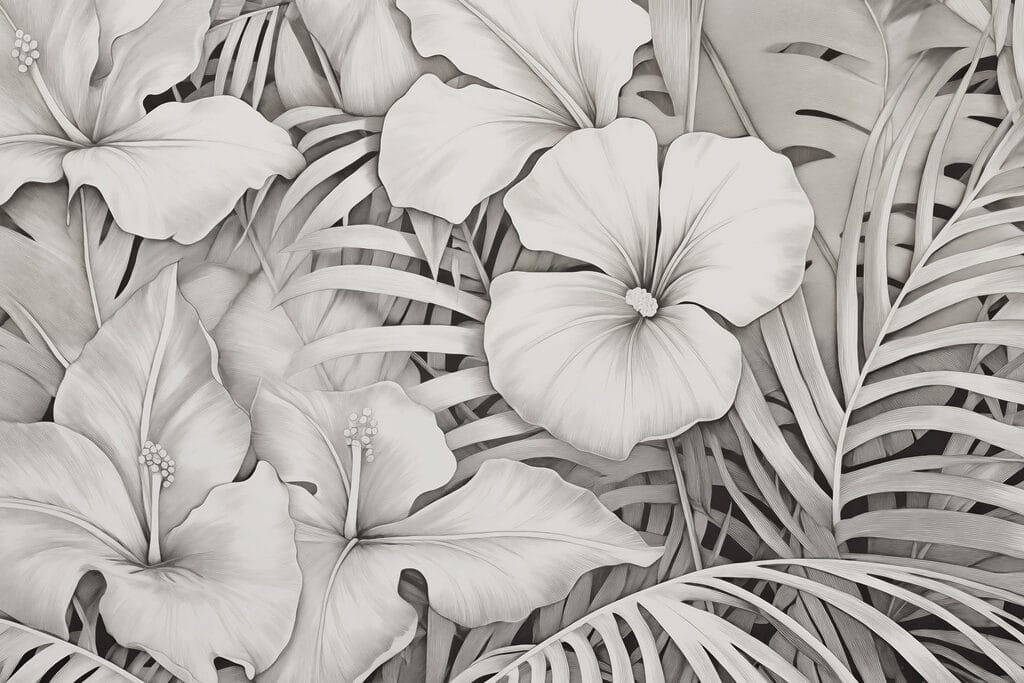 Feuillage luxuriant dans des tons monochromes Feuillage luxuriant dans des tons monochromes