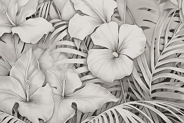 Feuillage luxuriant dans des tons monochromes Feuillage luxuriant dans des tons monochromes