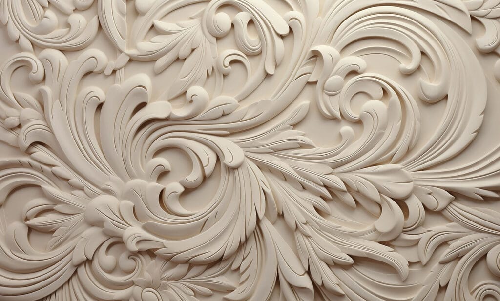 Mur blanc avec des motifs complexes Mur blanc avec des motifs complexes