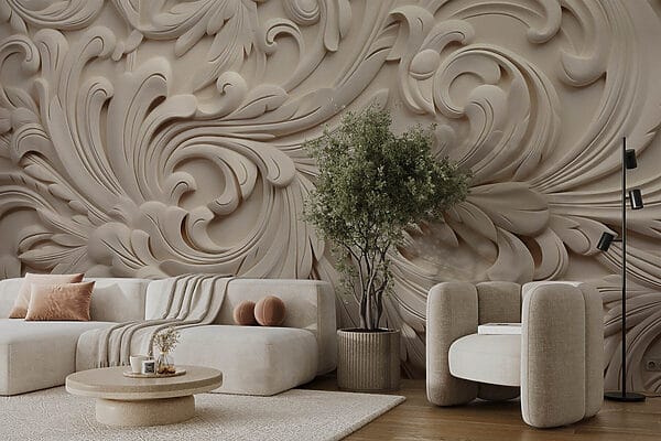 Mur blanc avec des motifs complexes Mur blanc avec des motifs complexes