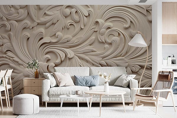 Mur blanc avec des motifs complexes Mur blanc avec des motifs complexes