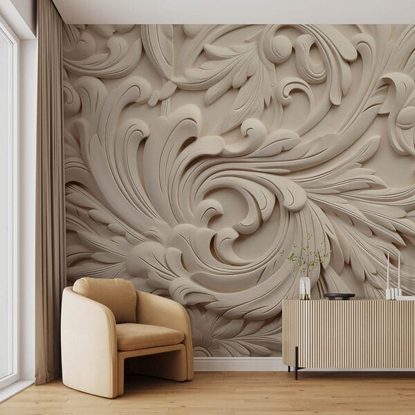 Mur blanc avec des motifs complexes Mur blanc avec des motifs complexes