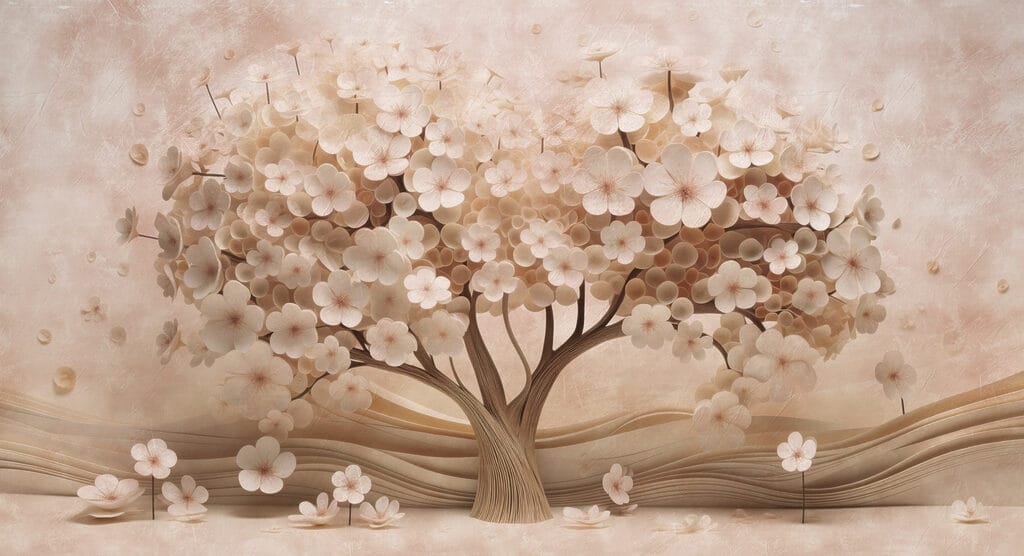 Arbre en fleurs de papier Arbre en fleurs de papier