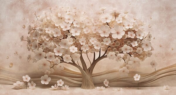 Arbre en fleurs de papier Arbre en fleurs de papier