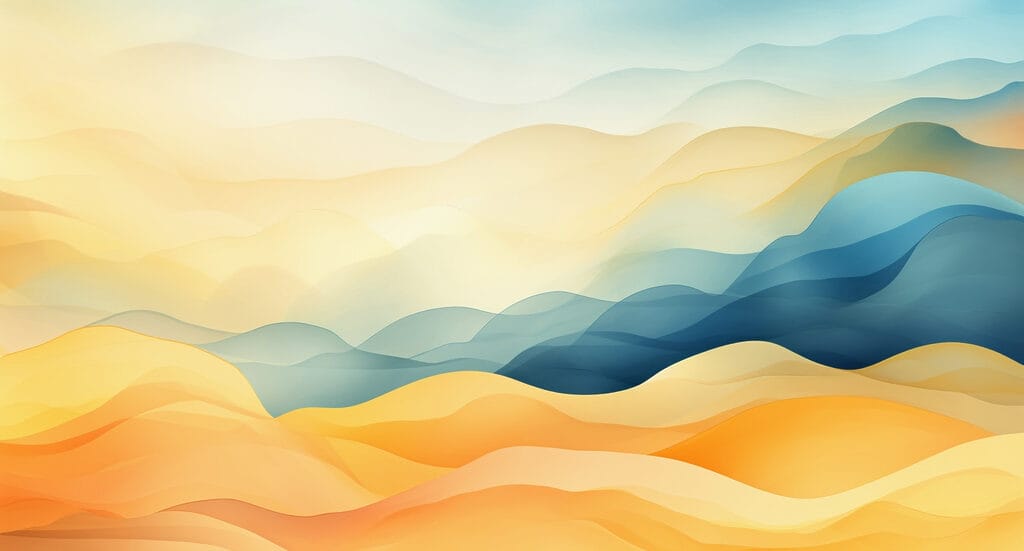 Collines colorées avec des vagues bleues et jaunes Collines colorées avec des vagues bleues et jaunes