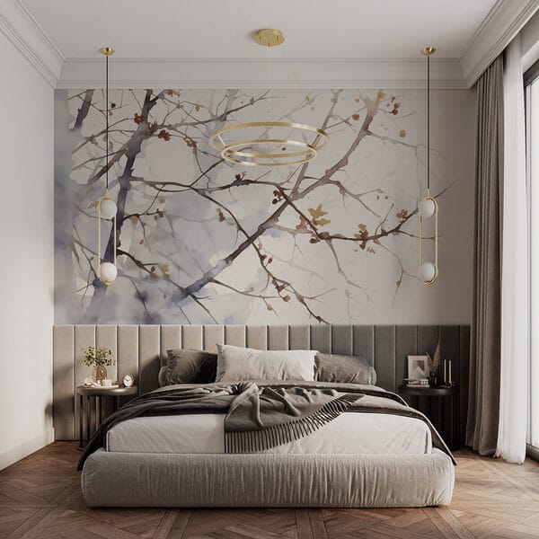 Aquarelle d'une branche d'arbre avec des feuilles Aquarelle d'une branche d'arbre avec des feuilles