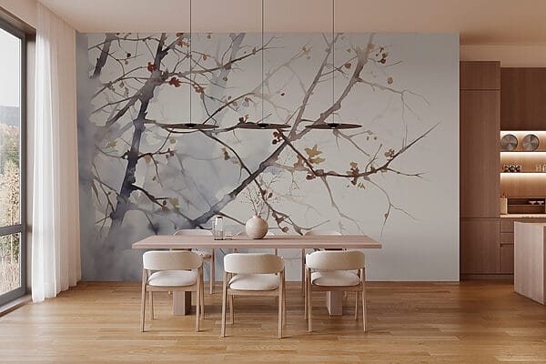 Aquarelle d'une branche d'arbre avec des feuilles Aquarelle d'une branche d'arbre avec des feuilles