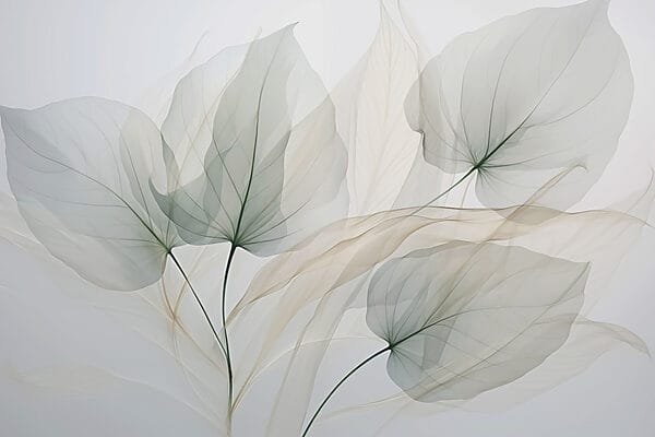 Feuilles transparentes sur fond blanc Feuilles transparentes sur fond blanc