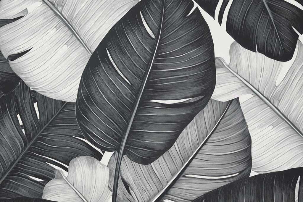 Feuilles texturées dans des tons monochromes. Feuilles texturées dans des tons monochromes.