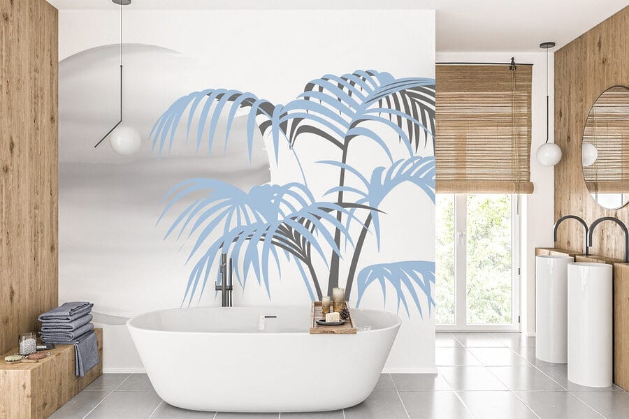 Arbre avec des feuilles et un cercle blanc
