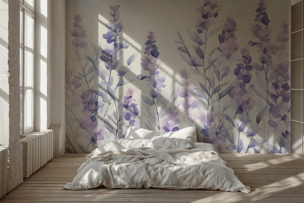 Painting of purple flowers Painting of purple flowers