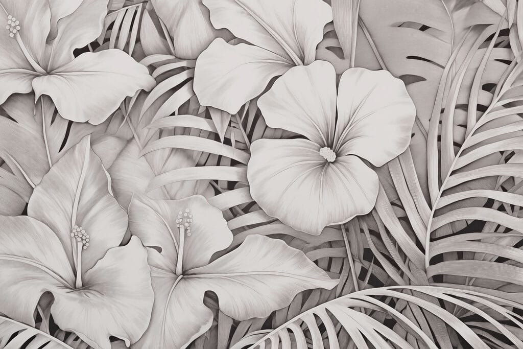 Motifs floraux dans des tons monochromes Motifs floraux dans des tons monochromes