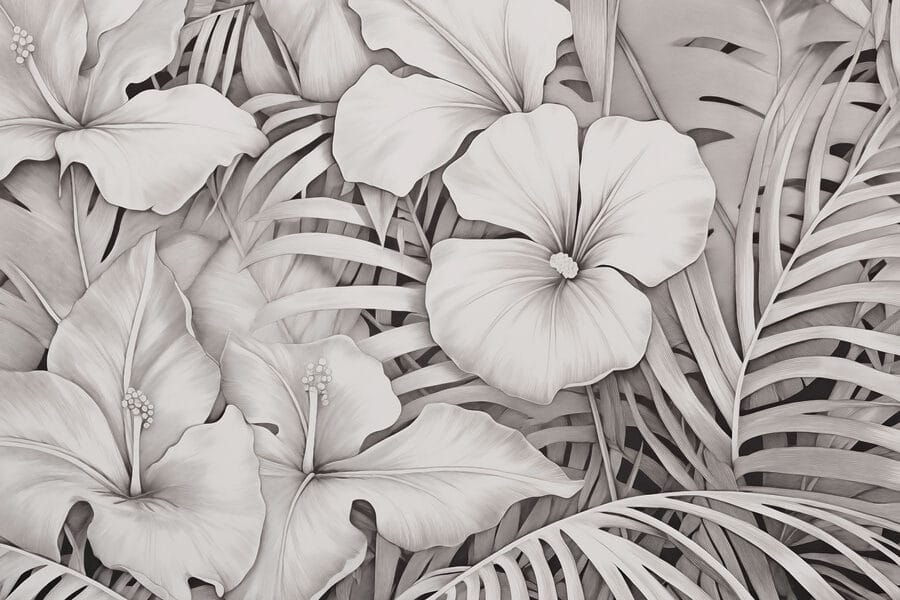 Motifs floraux dans des tons monochromes Motifs floraux dans des tons monochromes