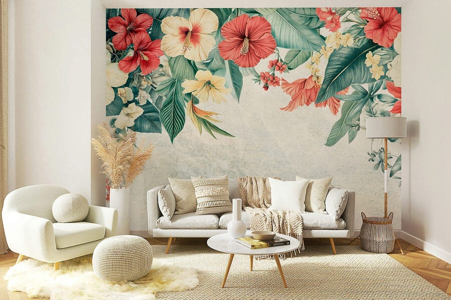Des fleurs éclatantes illuminent l'arrière-plan