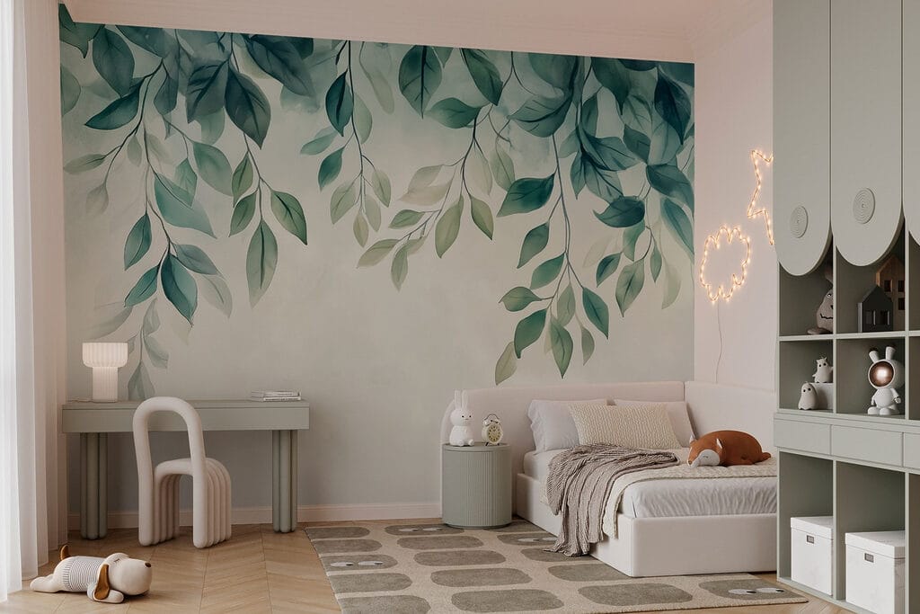 Gentle leaves drifting in soft hues Gentle leaves drifting in soft hues