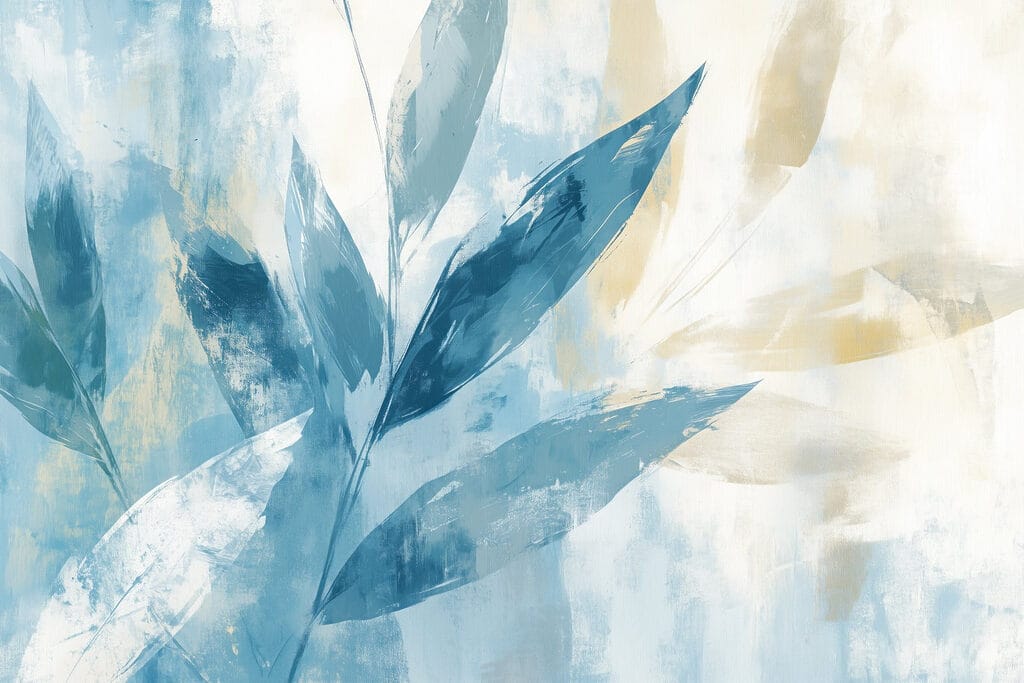 Peinture de feuilles sur fond blanc Peinture de feuilles sur fond blanc