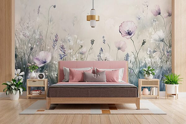 Papier peint Peinture de fleurs dans un champ (UGS : w03113) Papier peint Papier peint Peinture de fleurs dans un champ (UGS : w03113)