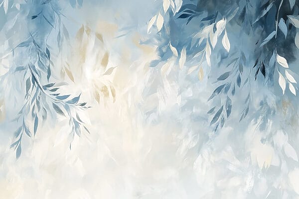 Fond bleu et blanc avec des feuilles Fond bleu et blanc avec des feuilles