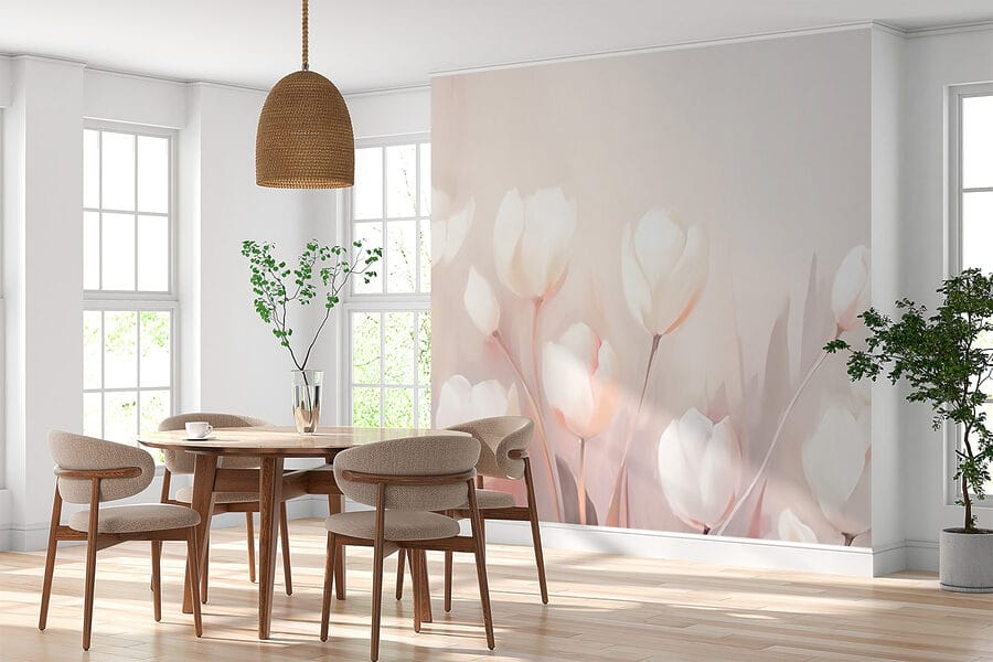 Peinture de fleurs blanches