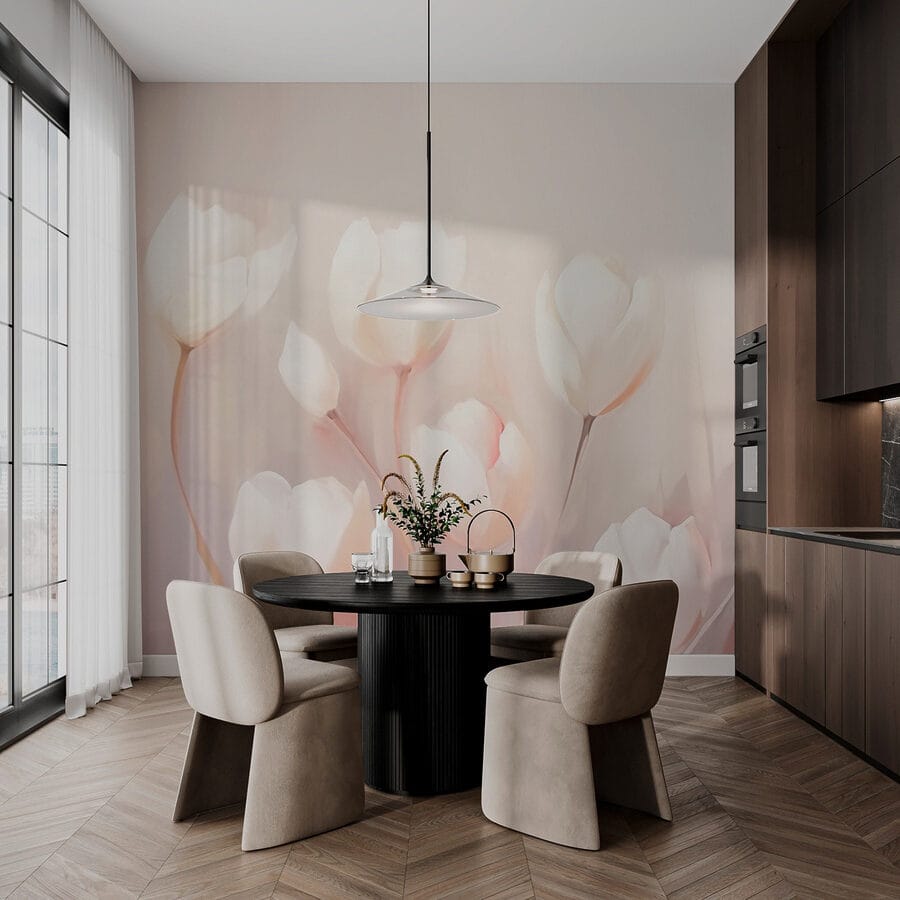 Peinture de fleurs blanches