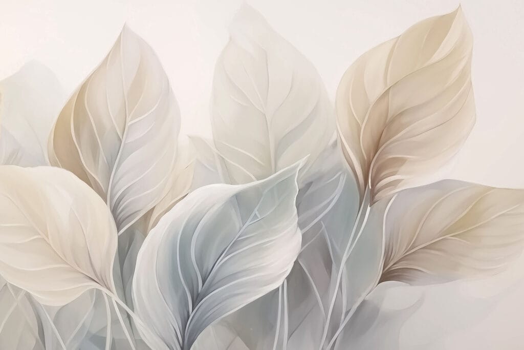 Feuilles délicates dans des teintes douces Feuilles délicates dans des teintes douces
