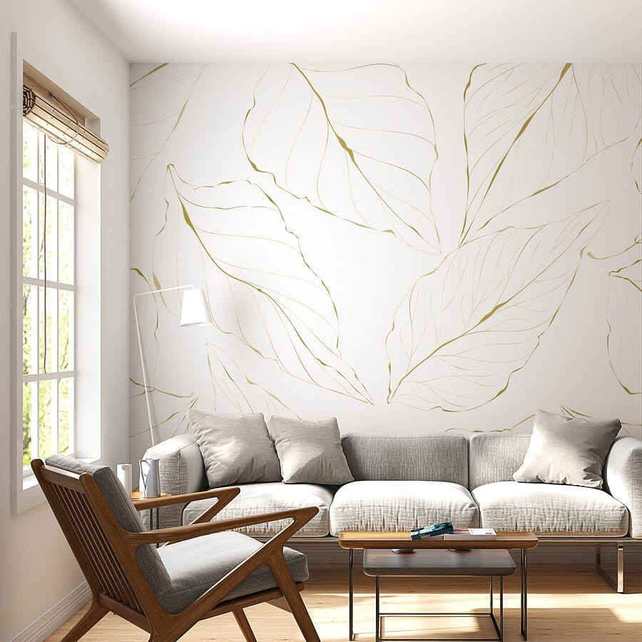 Motif de feuilles sur fond blanc