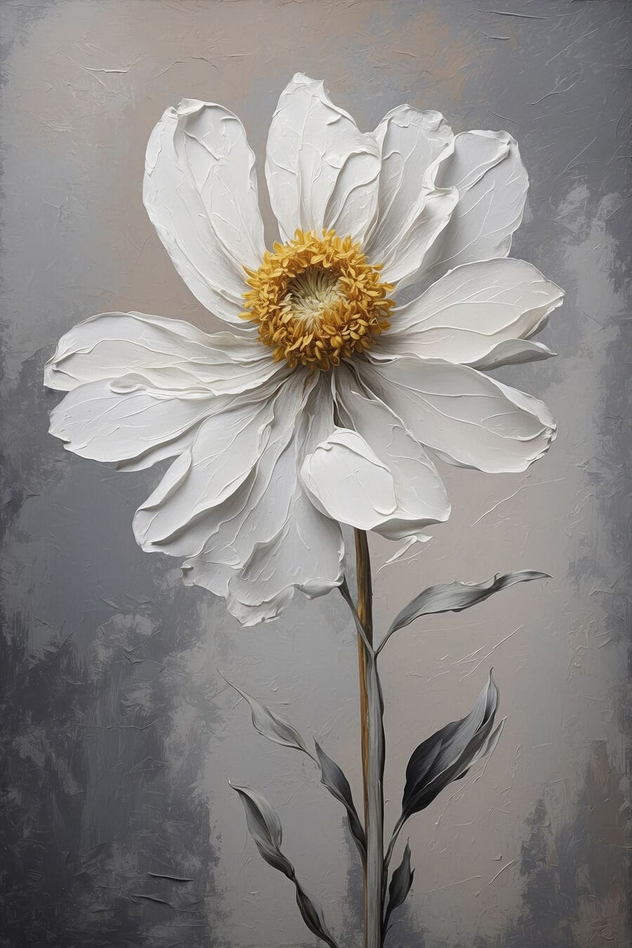 Fleur blanche avec un centre jaune