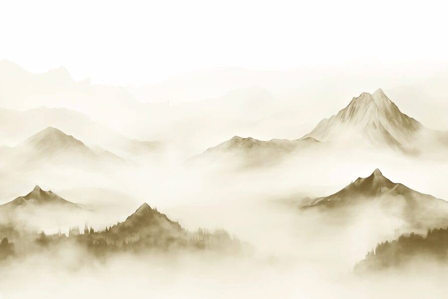 Chaîne de montagnes brumeuses