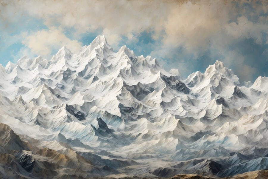 Chaîne de montagnes enneigées