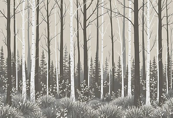Forêt d'arbres et de buissons Forêt d'arbres et de buissons